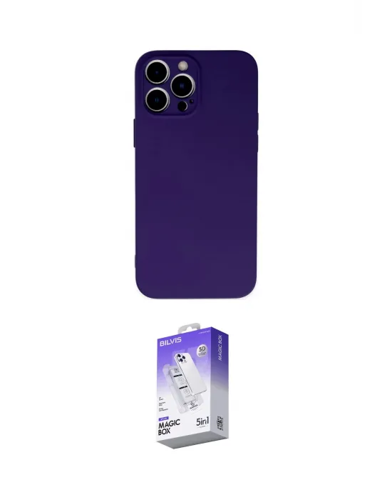 ieg™ iPhone 13 Pro Max Kılıf Ahenk Serisi - Siyah Bilvis 5in1 3D Magic Cam Ekran Koruyucu
