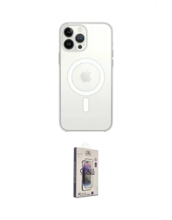 ieg™ iPhone 13 Pro Max Kılıf Ahenk Yansıma Prime - Siyah Bilvis 3D Cam Ekran Koruyucu