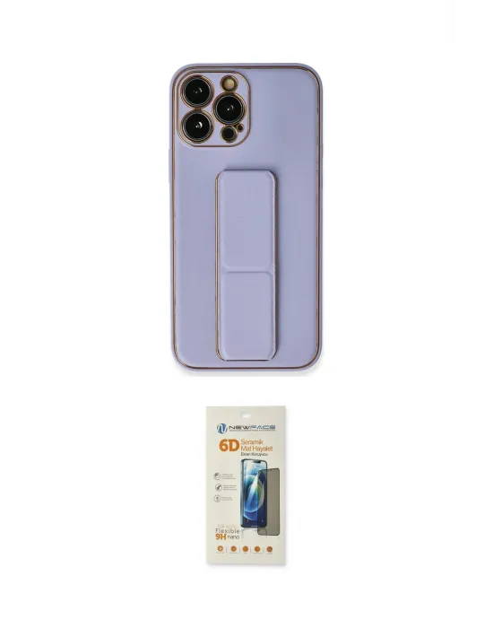 ieg™ iPhone 13 Pro Max Kılıf Akış Doku - Siyah 6D Mat Seramik Hayalet Nano Ekran Koruyucu
