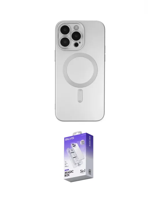 ieg™ iPhone 13 Pro Max Kılıf Akış Minimal Özel Seri - Siyah Bilvis 5in1 3D Magic Cam Ekran Koruyucu