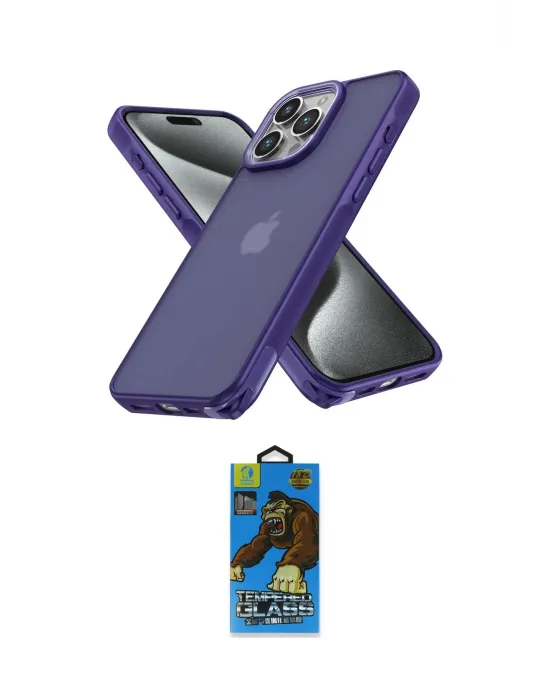 ieg™ iPhone 13 Pro Max Kılıf Atlas Form - Siyah 18D Cam Ekran Koruyucu