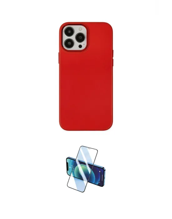 ieg™ iPhone 13 Pro Max Kılıf Çekirdek Çizgi - Siyah 3D Antistatik Cam Ekran Koruyucu