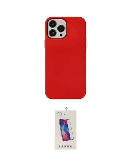 ieg™ iPhone 13 Pro Max Kılıf Çekirdek Çizgi - Siyah Joko 5D Cam