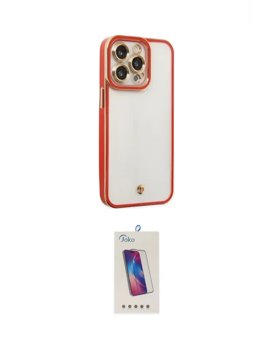 ieg™ iPhone 13 Pro Max Kılıf Çekirdek Klasik Serisi - Siyah Joko 5D Cam