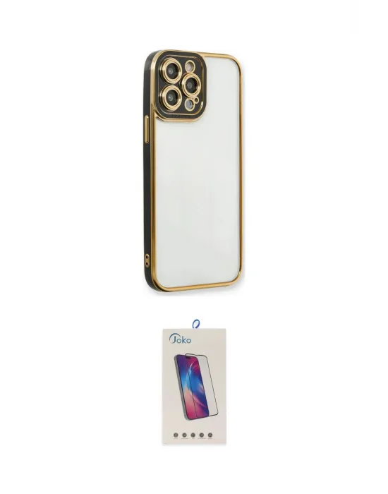 ieg™ iPhone 13 Pro Max Kılıf Çekirdek Klasik Serisi - Siyah Joko 5D Cam