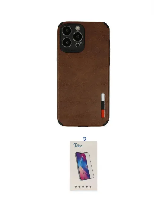 ieg™ iPhone 13 Pro Max Kılıf Doruk Asil Koleksiyonu - Siyah Joko 5D Cam