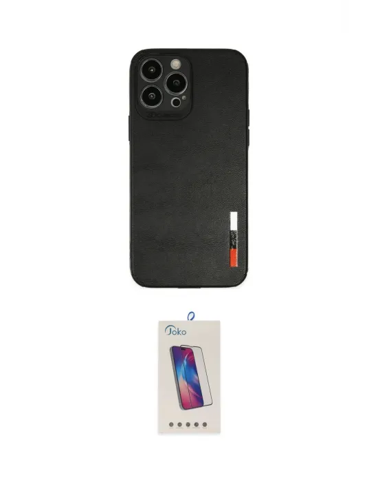 ieg™ iPhone 13 Pro Max Kılıf Doruk Asil Koleksiyonu - Siyah Joko 5D Cam