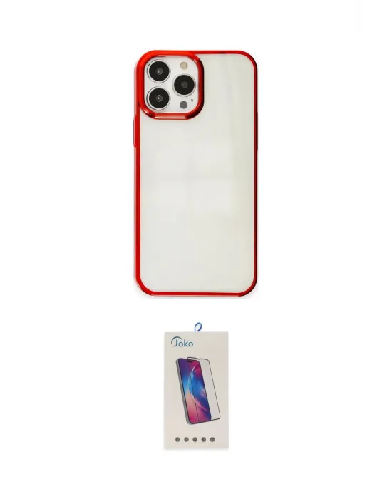 ieg™ iPhone 13 Pro Max Kılıf Doruk Doku Prime - Siyah Joko 5D Cam