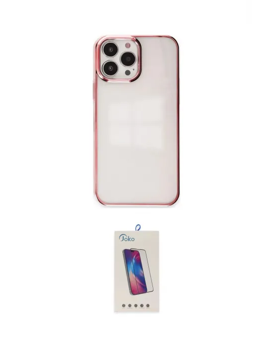 ieg™ iPhone 13 Pro Max Kılıf Doruk Doku Prime - Siyah Joko 5D Cam
