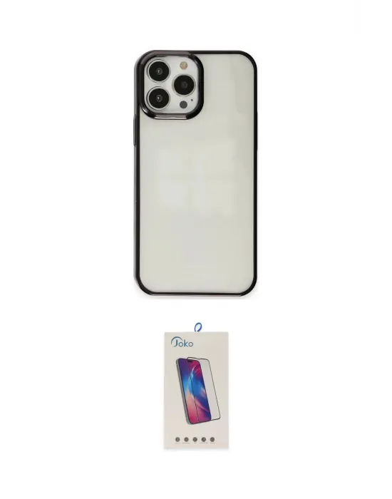 ieg™ iPhone 13 Pro Max Kılıf Doruk Doku Prime - Siyah Joko 5D Cam