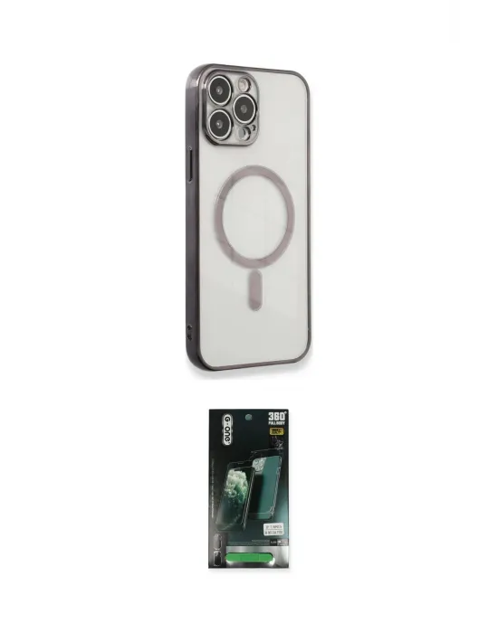 ieg™ iPhone 13 Pro Max Kılıf Doruk Minimal - Şeffaf 360 Full Body Arka Koruyucu