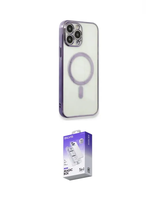 ieg™ iPhone 13 Pro Max Kılıf Doruk Minimal - Siyah Bilvis 5in1 3D Magic Cam Ekran Koruyucu