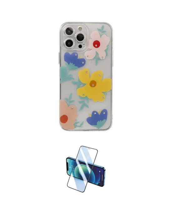 ieg™ iPhone 13 Pro Max Kılıf Eksen Asil Prime - Siyah 3D Antistatik Cam Ekran Koruyucu
