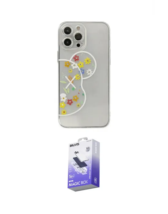 ieg™ iPhone 13 Pro Max Kılıf Eksen Asil Prime - Siyah Bilvis 5in1 5D Magic Hayalet Cam Ekran Koruyucu
