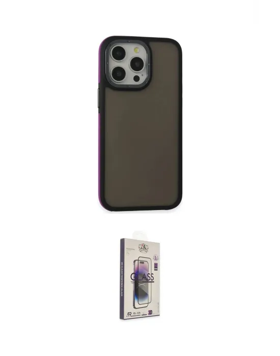 ieg™ iPhone 13 Pro Max Kılıf Eksen Işık - Siyah Bilvis 3D Cam Ekran Koruyucu