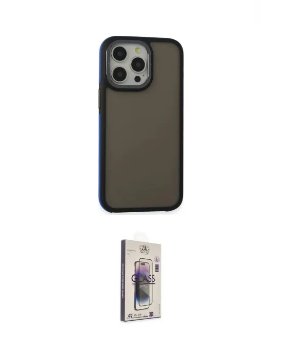 ieg™ iPhone 13 Pro Max Kılıf Eksen Işık - Siyah Bilvis 3D Cam Ekran Koruyucu