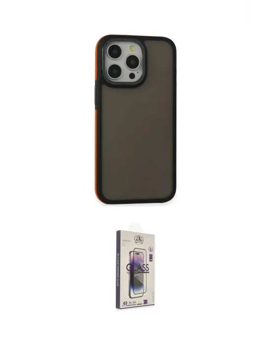 ieg™ iPhone 13 Pro Max Kılıf Eksen Işık - Siyah Bilvis 3D Cam Ekran Koruyucu