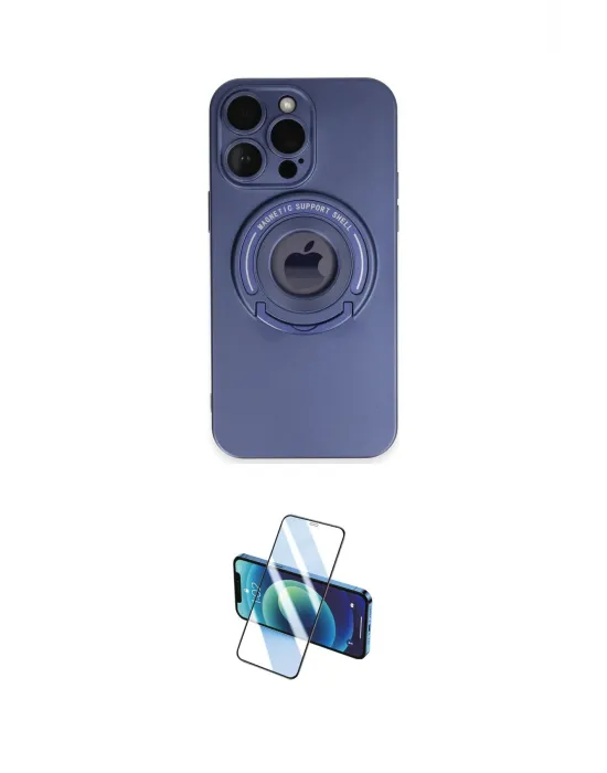 ieg™ iPhone 13 Pro Max Kılıf Eksen Klasik Prime - Siyah 3D Antistatik Cam Ekran Koruyucu