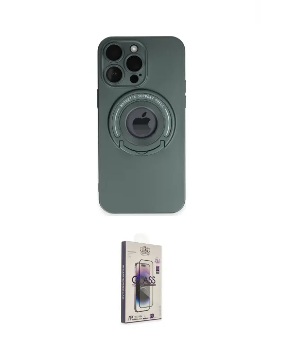 ieg™ iPhone 13 Pro Max Kılıf Eksen Klasik Prime - Siyah Bilvis 3D Cam Ekran Koruyucu