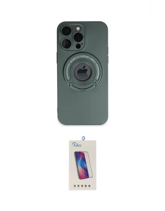 ieg™ iPhone 13 Pro Max Kılıf Eksen Klasik Prime - Siyah Joko 5D Cam