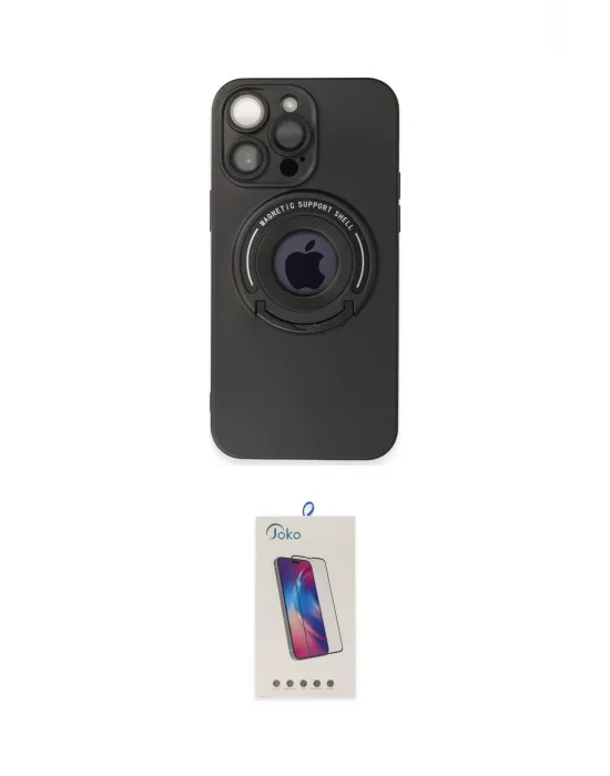 ieg™ iPhone 13 Pro Max Kılıf Eksen Klasik Prime - Siyah Joko 5D Cam