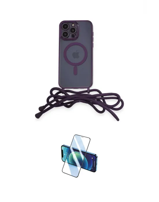 ieg™ iPhone 13 Pro Max Kılıf Eksen Özel Seri - Siyah 3D Antistatik Cam Ekran Koruyucu