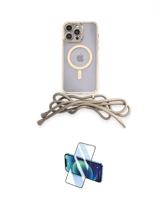 ieg™ iPhone 13 Pro Max Kılıf Eksen Özel Seri - Siyah 3D Antistatik Cam Ekran Koruyucu