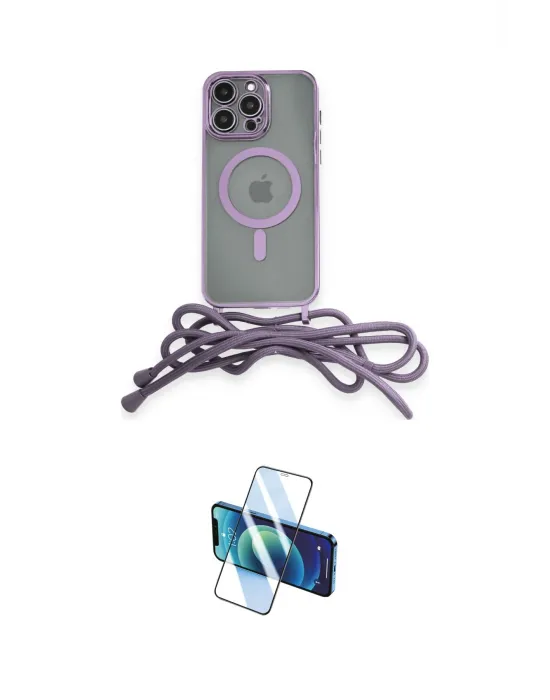 ieg™ iPhone 13 Pro Max Kılıf Eksen Özel Seri - Siyah 3D Antistatik Cam Ekran Koruyucu