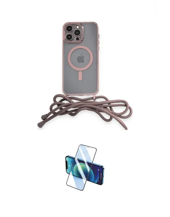 ieg™ iPhone 13 Pro Max Kılıf Eksen Özel Seri - Siyah 3D Antistatik Cam Ekran Koruyucu