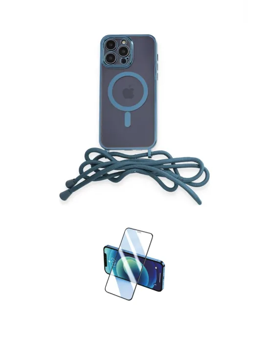 ieg™ iPhone 13 Pro Max Kılıf Eksen Özel Seri - Siyah 3D Antistatik Cam Ekran Koruyucu