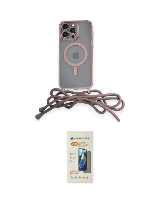 ieg™ iPhone 13 Pro Max Kılıf Eksen Özel Seri - Siyah 6D Mat Seramik Hayalet Nano Ekran Koruyucu