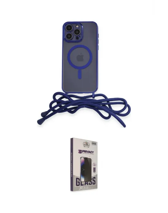 ieg™ iPhone 13 Pro Max Kılıf Eksen Özel Seri - Siyah Bilvis Hayalet Cam Ekran Koruyucu
