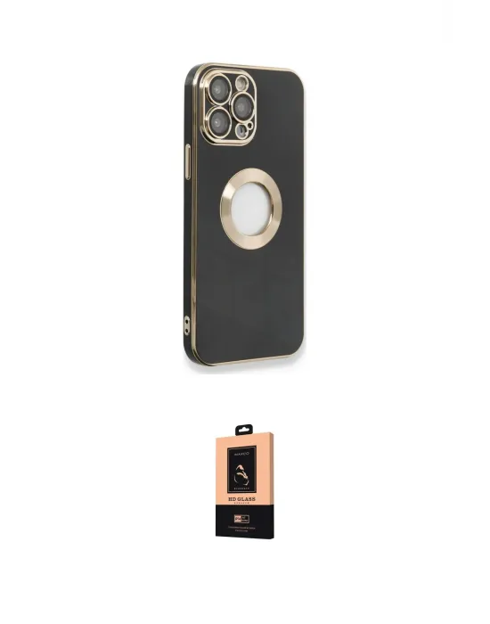 ieg™ iPhone 13 Pro Max Kılıf İz Form Serisi - Şeffaf Maxco Cam Ekran Koruyucu