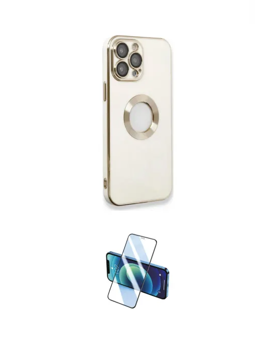 ieg™ iPhone 13 Pro Max Kılıf İz Form Serisi - Siyah 3D Antistatik Cam Ekran Koruyucu