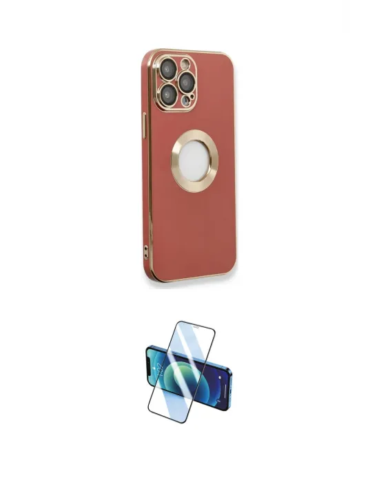 ieg™ iPhone 13 Pro Max Kılıf İz Form Serisi - Siyah 3D Antistatik Cam Ekran Koruyucu
