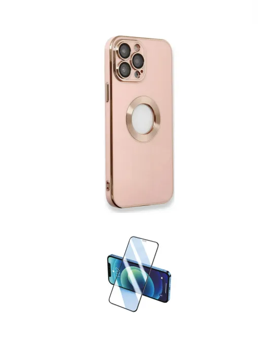 ieg™ iPhone 13 Pro Max Kılıf İz Form Serisi - Siyah 3D Antistatik Cam Ekran Koruyucu