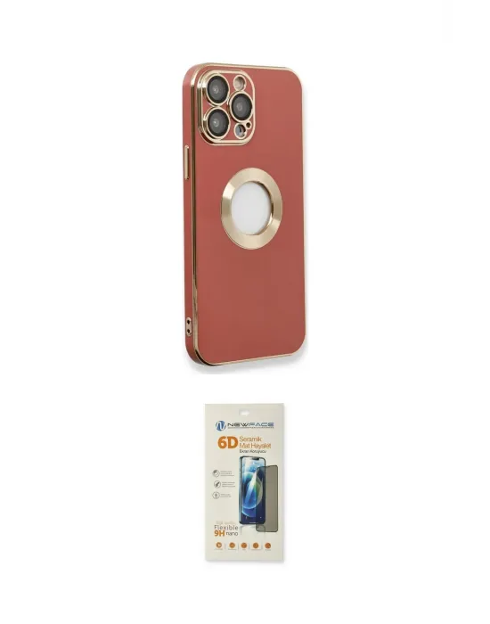 ieg™ iPhone 13 Pro Max Kılıf İz Form Serisi - Siyah 6D Mat Seramik Hayalet Nano Ekran Koruyucu