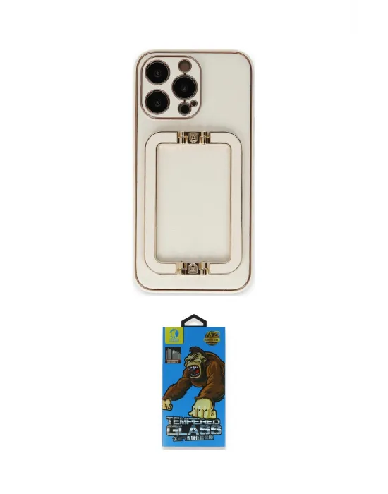 ieg™ iPhone 13 Pro Max Kılıf Kozmos Minimal Prime - Siyah 18D Cam Ekran Koruyucu