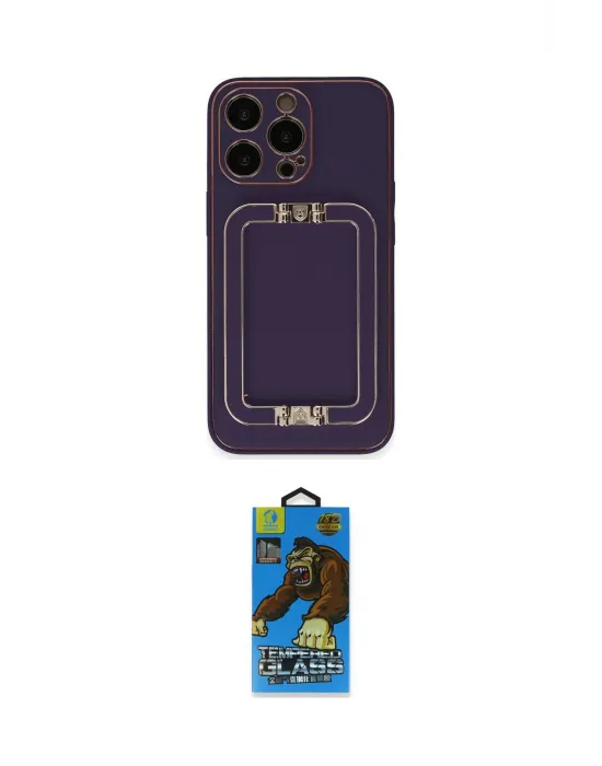 ieg™ iPhone 13 Pro Max Kılıf Kozmos Minimal Prime - Siyah 18D Cam Ekran Koruyucu