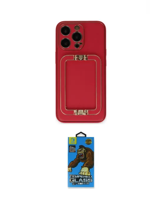 ieg™ iPhone 13 Pro Max Kılıf Kozmos Minimal Prime - Siyah 18D Cam Ekran Koruyucu