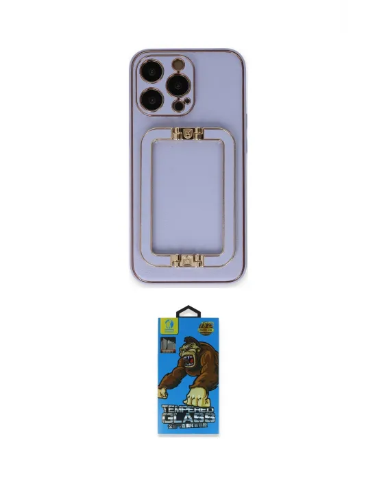 ieg™ iPhone 13 Pro Max Kılıf Kozmos Minimal Prime - Siyah 18D Cam Ekran Koruyucu