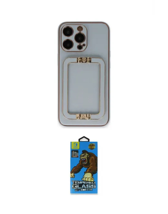 ieg™ iPhone 13 Pro Max Kılıf Kozmos Minimal Prime - Siyah 18D Cam Ekran Koruyucu