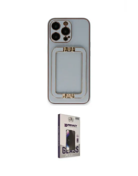 ieg™ iPhone 13 Pro Max Kılıf Kozmos Minimal Prime - Siyah Bilvis Hayalet Cam Ekran Koruyucu