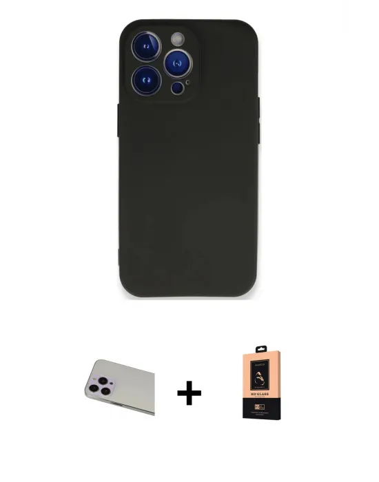 ieg™ iPhone 13 Pro Max Kılıf Kozmos Yansıma Özel Seri - Şeffaf Maxco Cam Ekran Koruyucu + Rainbow Kamera Lens Koruma Cam - MR