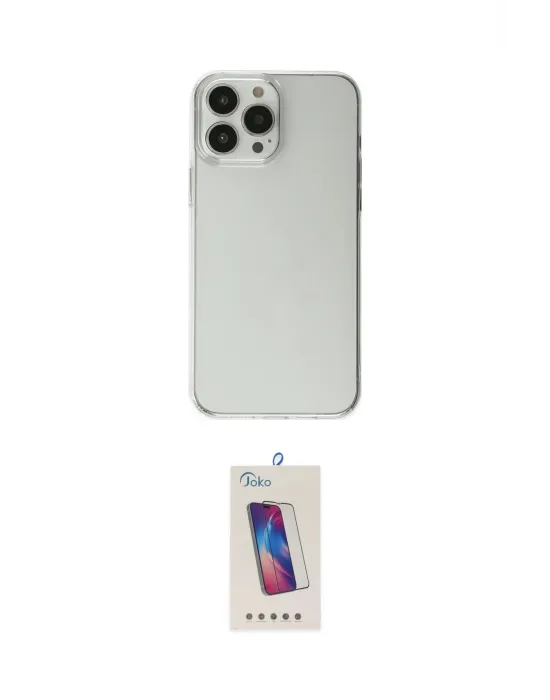 ieg™ iPhone 13 Pro Max Kılıf Kutup Doku Koleksiyonu - Siyah Joko 5D Cam
