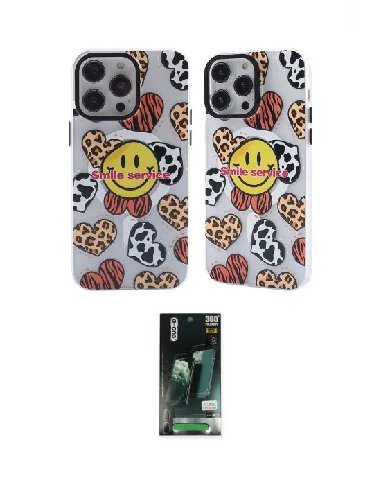 ieg™ iPhone 13 Pro Max Kılıf Nova Doku Koleksiyonu - Şeffaf 360 Full Body Arka Koruyucu