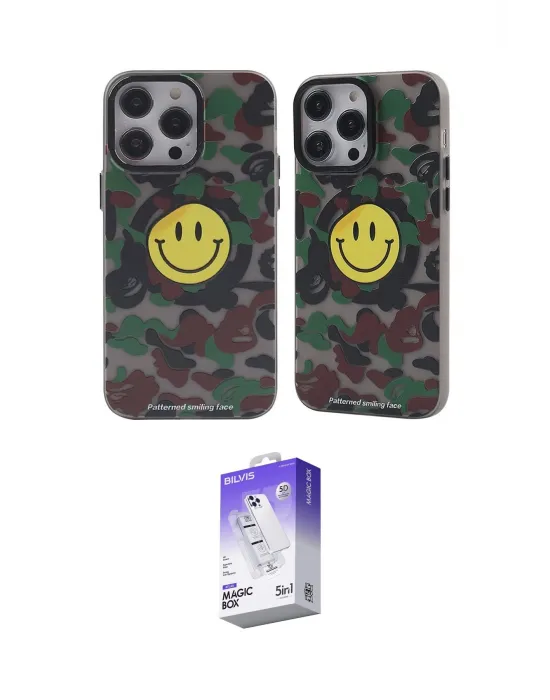 ieg™ iPhone 13 Pro Max Kılıf Nova Doku Koleksiyonu - Siyah Bilvis 5in1 3D Magic Cam Ekran Koruyucu