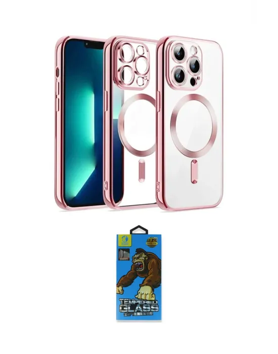 ieg™ iPhone 13 Pro Max Kılıf Nova Işık Özel Seri - Siyah 18D Cam Ekran Koruyucu