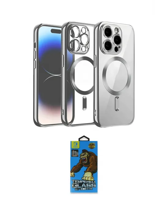 ieg™ iPhone 13 Pro Max Kılıf Nova Işık Özel Seri - Siyah 18D Cam Ekran Koruyucu
