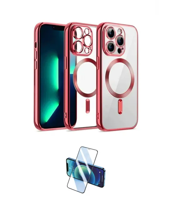 ieg™ iPhone 13 Pro Max Kılıf Nova Işık Özel Seri - Siyah 3D Antistatik Cam Ekran Koruyucu